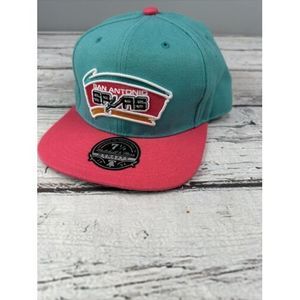 New Mitchell & Ness San Antonio Spurs Deadstock Snapback Hat Teal‎ Pink NOS